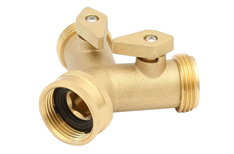 پیتل 2 Way Garden Hose Connector made in China